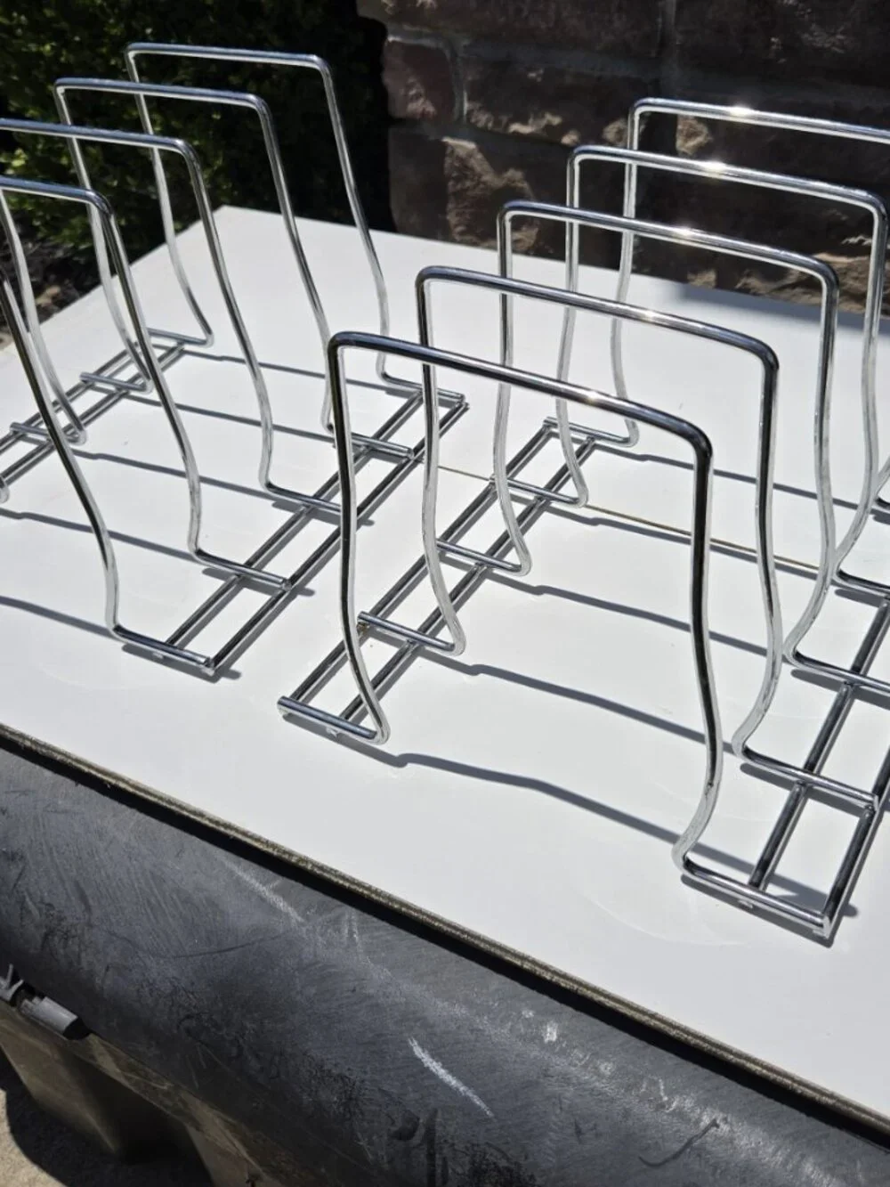 Chrome Wire Plate Lid File Divider Organizer Rack Lot of 2
